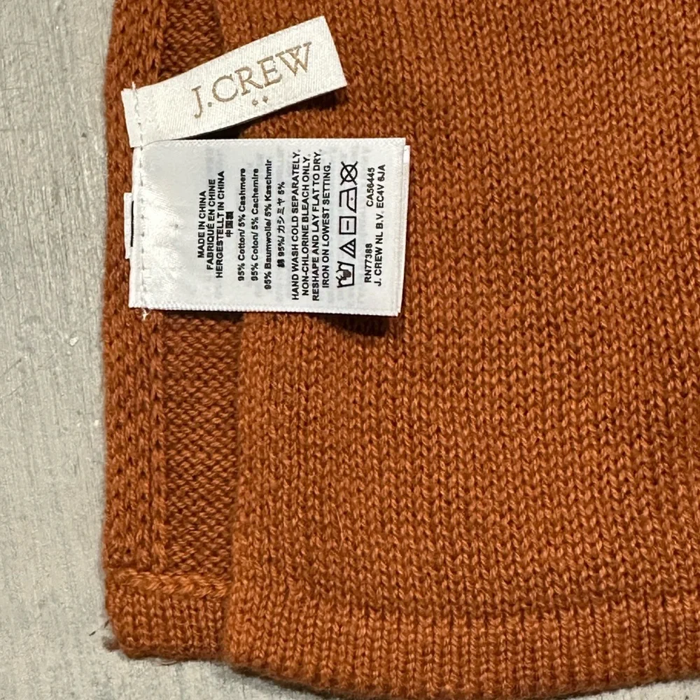 NWOT…J. Crew Terra-cotta/Rust Cotton and Cashmere Knit Poncho - Picture 4 of 7